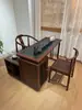 Mesa de Té de Ébano y Combinación de Sillas Mesa de Té Multifuncional para Balcón Giratoria Desmontable Mesa de Té para el Hogar Mesa de Té para Oficina