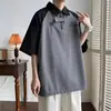 Comércio Exterior Verão Artístico Soltinho Tendência Nova Moda Masculina Jovem Fashionável Transfronteiriça Camisa Polo com Meia Manga