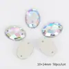 50 Accesorios de Joyería de Materiales DIY Redondos Poligonales Acrílico Cosido a Mano Diamante Agujero Doble Planos Base Diamante Acrílico Caliente