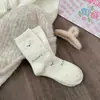 Meias de Lã Australiana com Tema de Gato para Mulheres, Meias Fofas de Desenho Animado de Cano Médio, Espessadas para o Inverno, Meias Quentes, Meias Fofas Estilo Coreano para Dormir