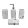 Conjunto de Acessórios de Banheiro em Cerâmica Mármore Dourado, Porta-Sabonete com Dispenser, Conjunto de Banho de Cerâmica