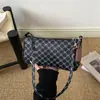 Xadrez retrô francês, novo modelo 2026, estiloso e texturizado, de grande capacidade, bolsa tiracolo/ombro simples e casual para mulheres