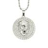 Collar con colgante de cabeza de león con disco tridimensional incrustado de diamantes AliExpress wish hot hot para hombre moderno hiphop
