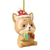 Adornos de Navidad Colgantes Animales Lindos Decoraciones Planas de Acrílico Colgantes de Árbol de Navidad Mini Dibujos Animados
