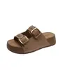 Sandálias Birkenstock Plataforma de Solado Grosso para Mulheres, Novos Sapatos de Praia da Moda de Verão, Sandálias Slip-On Super Populares de Alta Qualidade