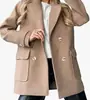 Nuevo Artículo Caliente 2026: Estilo Exquisito, Abrigo Camel de Doble Botonadura Holgado, Chaqueta de Otoño-Invierno para Mujer para el Trabajo