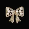 Broche de Aleación Estilo Coreano Temperamento Sentido Avanzado Lazo Perla Hueca Diamante Accesorios de Ropa Joker Hebilla Fija