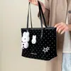 Bolso de mano de gran capacidad con lunares, bolso tote diario estilo coreano, un bolso de hombro casual moderno y lindo para el trabajo