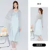 Rosa Seda Liso Cetim Renda Patchwork Decote Profundo Push-up Acolchoado Tentador Transparente Camisola Conjunto para Casa W2805