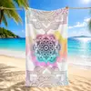 Toalla de Playa de Flor de Mandala Más Vendida Transfronteriza Microfibra Ocio Vacaciones Mandala Costa Absorbente Toalla de Baño Grande