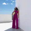 2025 Nuevo Mono de Verano de Color Puro sin Mangas Hombros Descubiertos Sexy con Cuello Halter Cintura para Mujer en Aliexpress