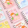 Cuaderno de Espiral de Dibujos Animados Creativos Estudiante Mini Portátil Pequeño Cuaderno Chica Linda Bolsillo Cuaderno de Estudio Papelería