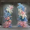 Accesorios de boda cuerno cuerno arco de flores guía de camino escenario traje estante acabado curvo fondo de boda al aire libre