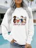 Suéter deportivo de manga larga para mujer, con estampado informal, compatible con patrones personalizados, estación independiente transfronteriza entre Europa y Estados Unidos