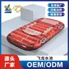 Cama flotante y flotador inflables personalizados con forma de coche deportivo rojo, venta directa del fabricante, isla flotante inflable engrosada y plataforma flotante inflable