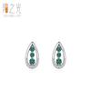 Pendientes de plata de ley 925 con circonitas en forma de gota y diamantes verdes retro, diseño de nicho, elegantes y nuevos pendientes chinos.