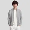 Ropa de hombre APO Chaqueta suéter texturizada para hombre transfronteriza, estilo old money, corte holgado, manga larga, cuello alto, cárdigan de punto versátil