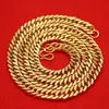 Colar Banhado a Ouro para Homens, Joia de Ouro Sul-Africana, Ouro Polido com Fogo, Mesma Cor por Dentro e por Fora, Tendência Nacional