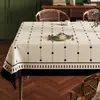Toalha de mesa estilo vintage, lavável, impermeável, resistente a óleo, toalha de mesa retrô, novo modelo 2025, toalha de mesa de centro, luxo leve, toalha de mesa de alta qualidade
