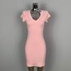 Coreia do Sul Dongdaemun slim-fit emagrecimento sexy menina quente Grande e Profundo com decote em V das mulheres artificial hip-wrapped vestido de manga curta das mulheres