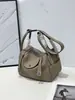 2026 Bolso Lindy Auténtico de Cuero Bolso para Mujer Bolso de Médico Bolso de Mano Bolso Cruzado al Hombro Bolso Caja de Medicina Tipo Almohada Retro Europeo y Americano