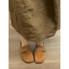 Novos Mocassins Flat de Bico Redondo Estilo Retrô para Mulheres, Versáteis e Confortáveis Sapatos Slip-On Tecidos de Camurça