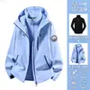 Chaqueta Exterior 3 en 1 a Prueba de Viento e Impermeable para Hombres y Mujeres, Forro de Forro Polar Otoño/Invierno para Calidez, Ropa Exterior para Montañismo, Senderismo y Viajes