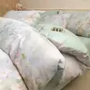 Juego de ropa de cama de cuatro piezas, rosa, 100% algodón, engrosado, cepillado por ambos lados, que incluye una sábana bajera engrosada, una funda de edredón y una sábana encimera, para calidez y comodidad en el dormitorio principal
