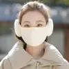Máscara Térmica à Prova de Frio com Forro de Lã para Mulheres no Outono e Inverno, Proteção para as Orelhas, Protetor de Orelha para Ciclismo à Prova de Frio e Vento, Dois em Um, Rosto Pequeno