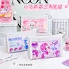 T My Little Pony Pu Estuche Triangular Dibujos Animados Linda Bolsa de Almacenamiento para Estudiantes de Preescolar y Primaria Bolsa de Papelería de Gran Capacidad