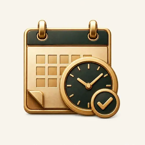 交期兑现图标：排期说清楚并将承诺进入记录｜On-time delivery icon