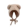 2024 Nuevo estilo de peluche lindo sombrero de oso para niños otoño e invierno todo fósforo mostrar cara pequeñas explosiones cálido sombrero de punto de moda