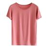 Camiseta de Manga Corta de Modal para Mujer, Verano, Casual, Delgada, Color Sólido, Cómoda, Transpirable, Pijama, Ropa para el Hogar