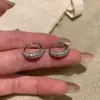 Pendientes Redondos Completos de Diamante en Plata de Ley S925 para Mujer, Estilo Vintage de Lujo Ligero, Pendientes de Diseño de Nicho de Gama Alta, Populares en Xiaohongshu