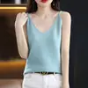 Ropa interior para tops chaleco de mujer camisola capa base nuevo 2025 punto cuello en V transfronterizo sin mangas sexy holgado primavera otoño