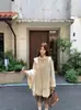 Nuevo abrigo de lana de doble cara con bufanda y gorro desmontables, engrosado para abrigar en otoño e invierno, abrigo de lana simple de longitud media para mujer