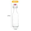 Amazon Hot Sale 330ML500ML Snap Seal Enzyme Garrafa de Vidro Le Buckle Aço Inoxidável Swing Cap Garrafa de Água