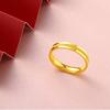 Anillo Minimalista de Oro Arena Vietnamita, Anillo Liso Mate, Anillo Tradicional de Imitación Oro para Hombres y Mujeres, Anillo Estilo Pareja