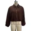 Fabricante transfronterizo de ropa para mujer al por mayor nuevo estilo otoño e invierno 2026 solapa versátil dobladillo burbuja holgado abrigo extragrande