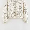 Roupas Femininas 2026 Verão Nova Moda Europeia e Americana Simples Versátil Jaqueta com Zíper e Bolinhas Irregulares na Cor Damasco
