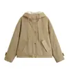 Exportación Transfronteriza Ropa de Mujer Otoño 2025 Europea y Americana Con Capucha Cremallera Decorada Manga Larga Acolchada Chaqueta para Mujer A770027