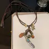 Collar de peluche de otoño e invierno para mujer, bonito y creativo suéter de dibujos animados, accesorios de alta gama, cadena larga para suéter.