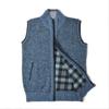 Venta al por mayor comercio exterior chaleco cárdigan talla extra para hombre cuello alto suéter forrado de felpa engrosado chaleco de punto con cremallera ropa de hombre