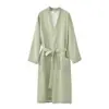 26 Estilos de Roupões de Banho, Roupas de Banho, Roupas para Casa, Roupões de Dormir, Pijamas de Gaze Tingida com Fio Fino de Algodão para Primavera e Verão Lu Su Youpin, para Homens e Mulheres