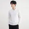 Suéter de Tricô com Zíper e Gola Alta Masculino Outono Inverno Quente Bloqueio de Temperatura Antibacteriano Antiácaro Gola POLO Top Masculino Atacado