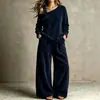Conjunto de Dos Piezas de Pana 2026 Tienda Independiente de Amazon Más Vendido para Mujer, Casual, Corte Holgado, Moda, con Diseño de un Hombro