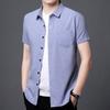 Camisa Casual de Manga Corta para Hombre Shengqianjie Cuello Cuadrado Retro Algodón y Lino Absorbente de Humedad Transpirable Vestuario Cultural para Personas de Mediana Edad y Mayores Nuevo