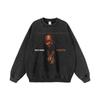 Sudadera con capucha de moda transfronteriza para hombre, sudadera con capucha de manga larga oversize vintage estampada europea y americana, lavada