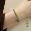 Pulsera de Sandalo Esmeralda Pez Koi Cloisonné Puerta Yuelong Estilo Nacional Círculo Único Jade Seda Dorada Sandalo Cuentas de Buda Pulsera Pulsera