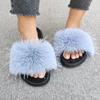 Zapatillas de piel sintética de nuevo estilo primavera/verano otoño chanclas planas de piel cómodas y suaves sandalias exteriores de piel sintética de zorro